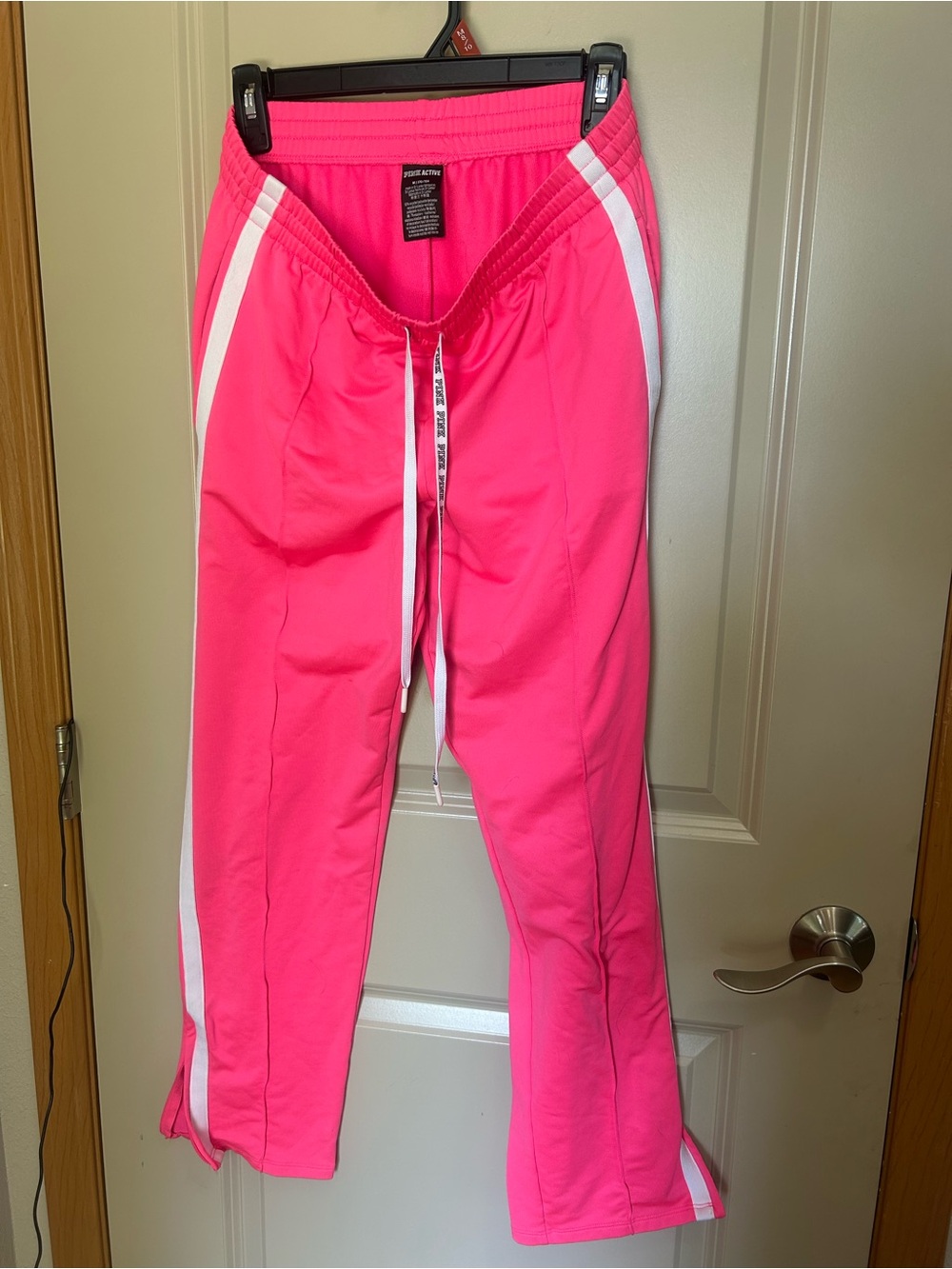 Victoria secret PINK Hot Pink Joggers with White Side Stripes